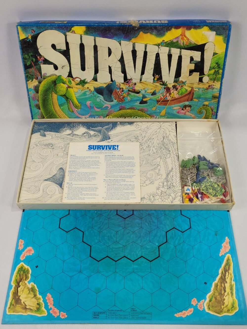 Survive 1982 Vintage 100% Complete Board Game by Parker Brothers